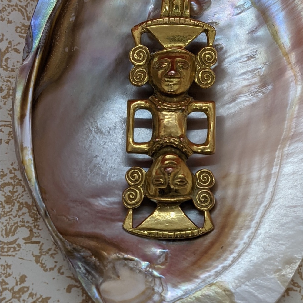 Gold Aztec Pendant